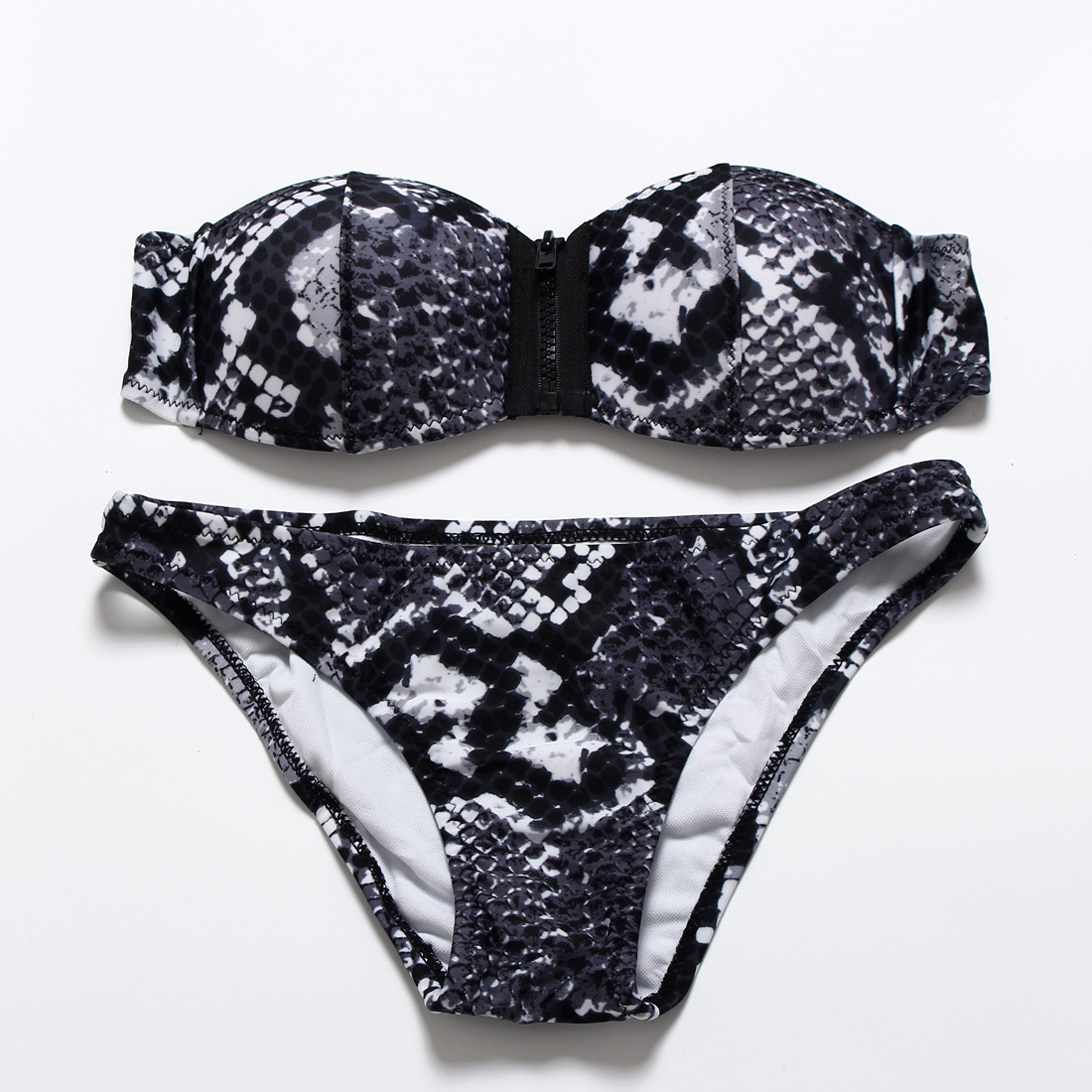 F4321-1Sexy Grain Zip Bikini